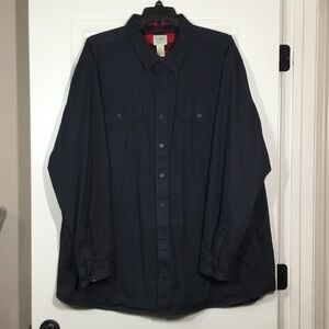 L. L. Bean Men’s Tall Flannel-Lined Hurricane Shirt, Navy, XXXL Tall